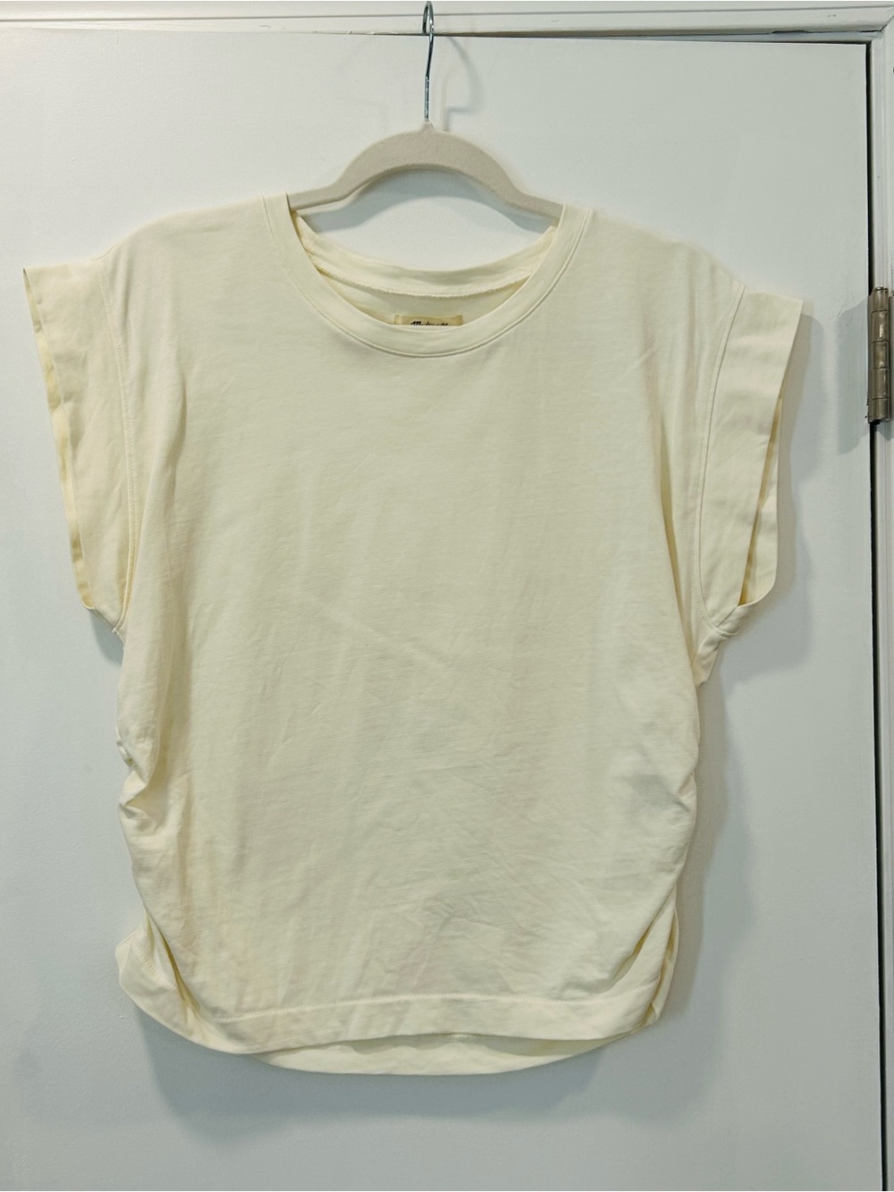 Madewell Short Sleeve Crewneck Tee in Pale Cream NWOT